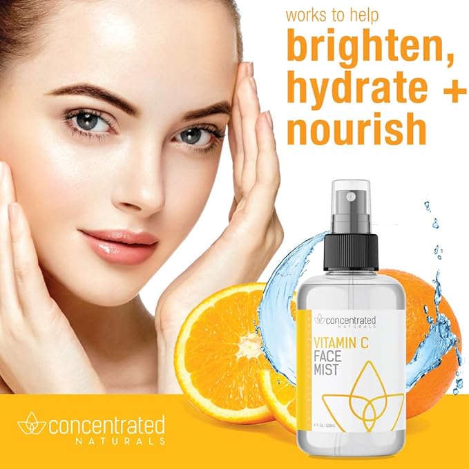 Vitamin C Glow Hydrating Anti-Aging Face Mist w/Actives | Vita C, Niacinamide, Collagen, Peptides and Retinol | Refreshes & Brightens Complexion | 4 fl oz, 120 ml-BrightBean Baby