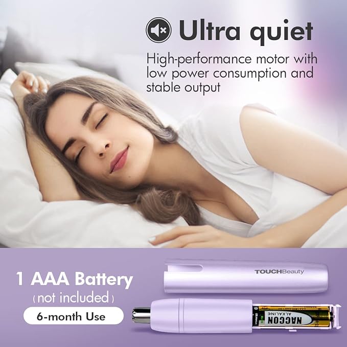 TOUCHBeauty Battery Powered Ear and Nose Hair Trimmer for Women, Portable Battery Powered Trimmer, Mini Painless Design for Sensitive Skin, Easy Clean & Travel Friendly-BrightBean Baby