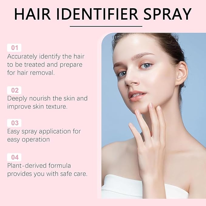 2pcs Hair Identifier Spray for Face Shaving, Skin Body Hair Identifying Spray With Razors,Hair identifier for Face Dermaplaning, Moisturizing and Skin Care Dermaplaner