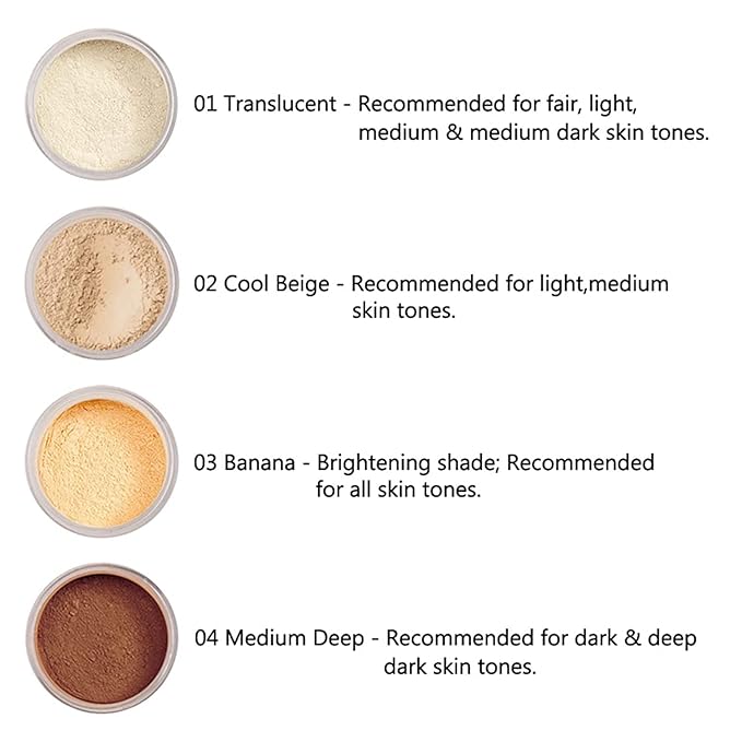 PHOERA Setting Powder Controls Oil,Setting Powder Makeup Light,Loose Powder Makeup Coverage,Loose Setting Powder Mini,0.17oz (Big02# Cool Beige)-BrightBean Baby