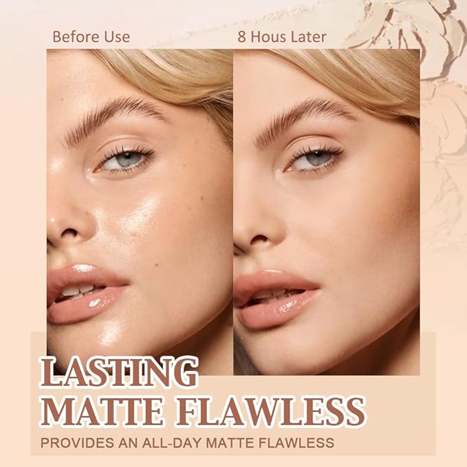 evpct Kaely Oil Control Pressed Face Powder, Get Smooth Flawless Fine Lines and Lightweight Finishing Foundation, Control Shine Long Lasting Waterproof Face Setting Powder Cosmetic, 08 Golden Beige-BrightBean Baby