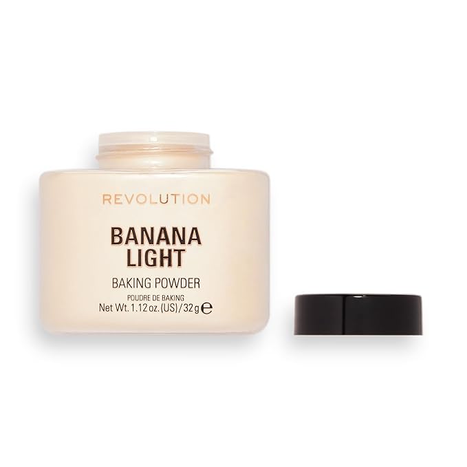 Revolution Beauty, Loose Baking Powder, Makeup Setting Powder, Long Lasting Coverage, Mattifies & Reduces Shine, Banana Light, 1.13 Oz-BrightBean Baby