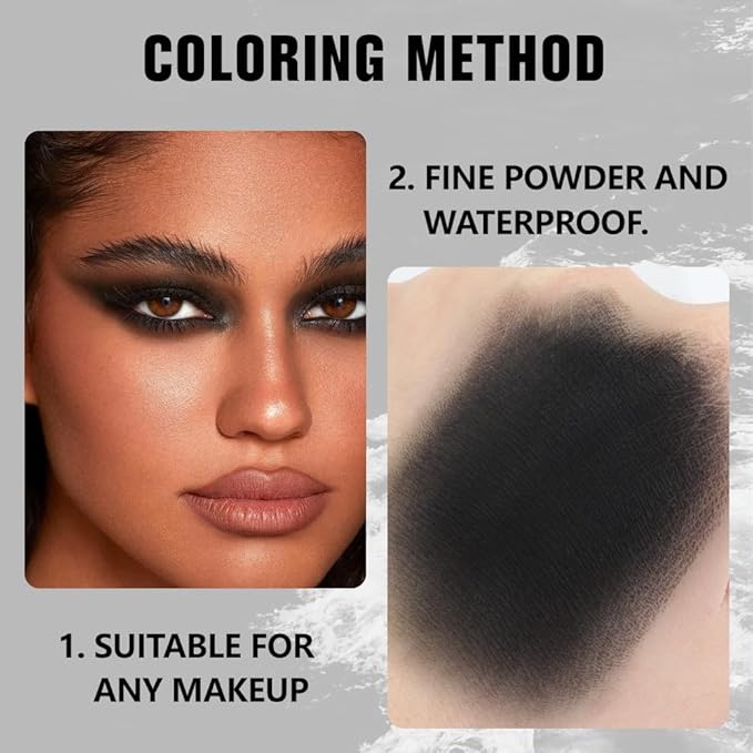 Kaely Pressed Single Eyeshadow Makeup, Deep Black Matte Highly Pigmented Monochrome Eye Shadow Palette, Waterproof Neutral Powde Mini Eyeshadow, sombras para ojos, Lightweight Blendable, 04