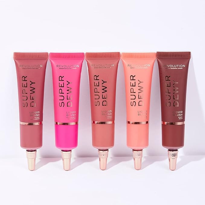 Makeup Revolution Superdewy Liquid Blush, Lightweight Buildable & Blendable Blusher for Cheeks, Ultra Pigmented, Vegan & Cruelty Free, Blushing In Love, 0.5fl.oz-BrightBean Baby