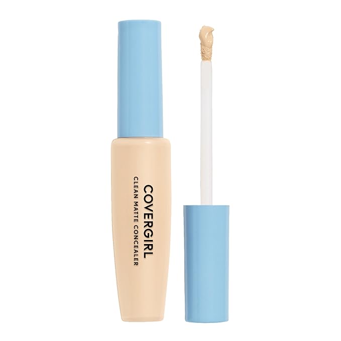 COVERGIRL - Clean Matte Concealer, Oil-Free, Lightweight Formula, Blendable, Natural-Looking Coverage, 100% Cruelty-Free-BrightBean Baby
