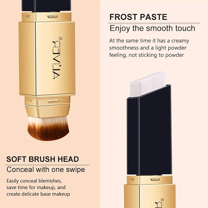 2 IN 1 Design Foundation & Brush, Face Makeup Foundation, Portable Makeup Concealers, Color Changing Foundation, Concealer Cover Concealer-BrightBean Baby