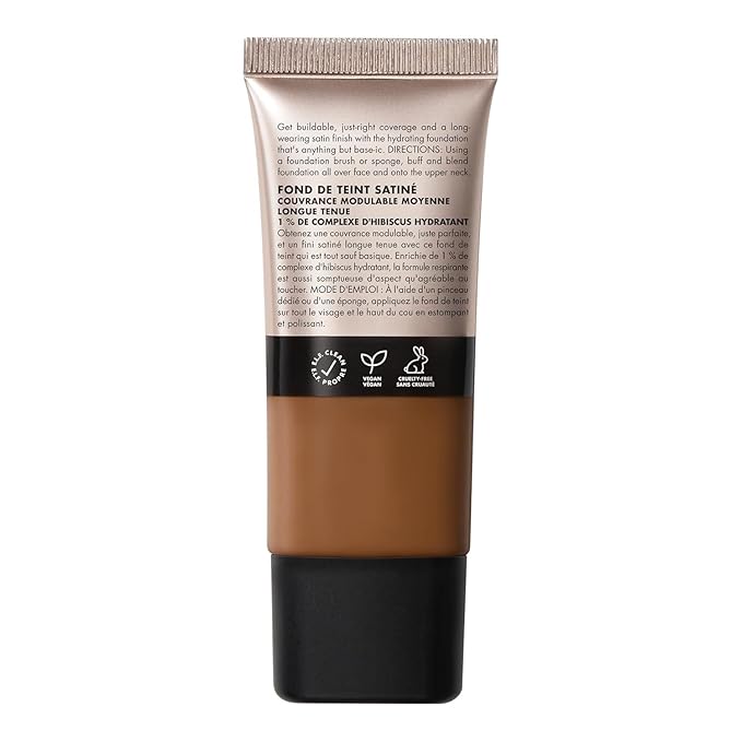 e.l.f. Soft Glam Foundation, Medium Coverage, Long-Lasting & Buildable Foundation For A Smooth, Satin Finish, Vegan & Cruelty-Free, 55 Deep Warm-BrightBean Baby