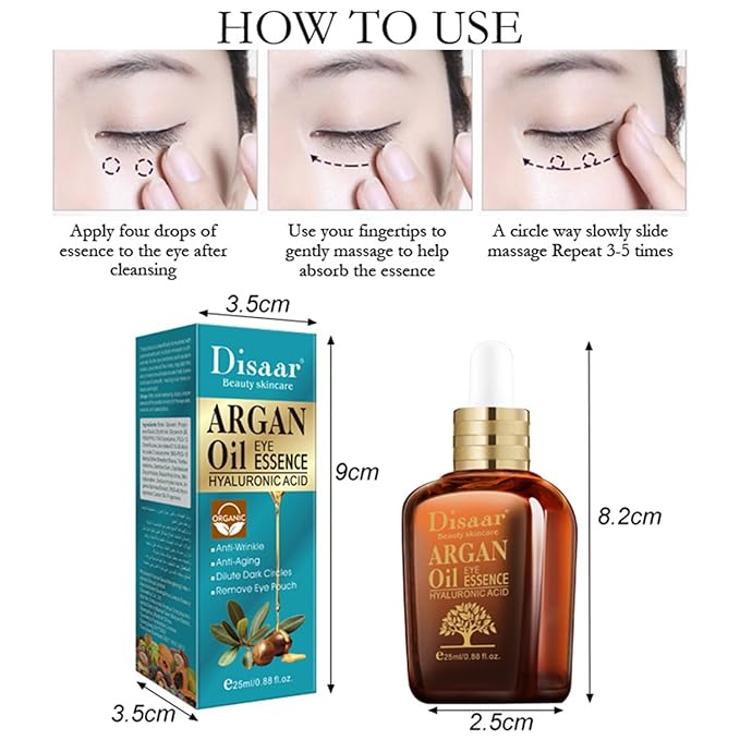 Argan Oil Eye Essence Hyaluronic Acid Anti-Wrinkle Anti-Aging Remove Eyes Pouch 25ml/0.88fl.oz-BrightBean Baby