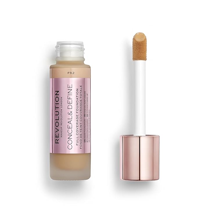 Makeup Revolution Conceal and Define Concealer, Full Coverage & Matte Finish, C4.5 for Fair/Light Skin Tones, Vegan & Cruelty-Free, 0.7 Fl Oz-BrightBean Baby
