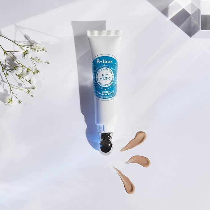 Polåar - Icy Magic Tinted Anti-dark Circles with Siberian Ginseng - Illuminates & smoothes eye contour - Universal shade - Fragrance-Free - 97% Natural, Vegan, Cruelty Free, Made in France - 0.4 Fl Oz-BrightBean Baby