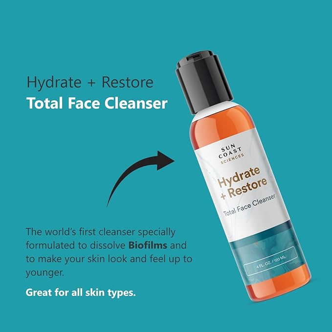 SUN COAST SCIENCES - Hydrate + Restore Total Face Cleanser, Vitamina B, Hydrating Facial Cleanser With Niacinamide for All Skin Types - 4 fl oz-BrightBean Baby