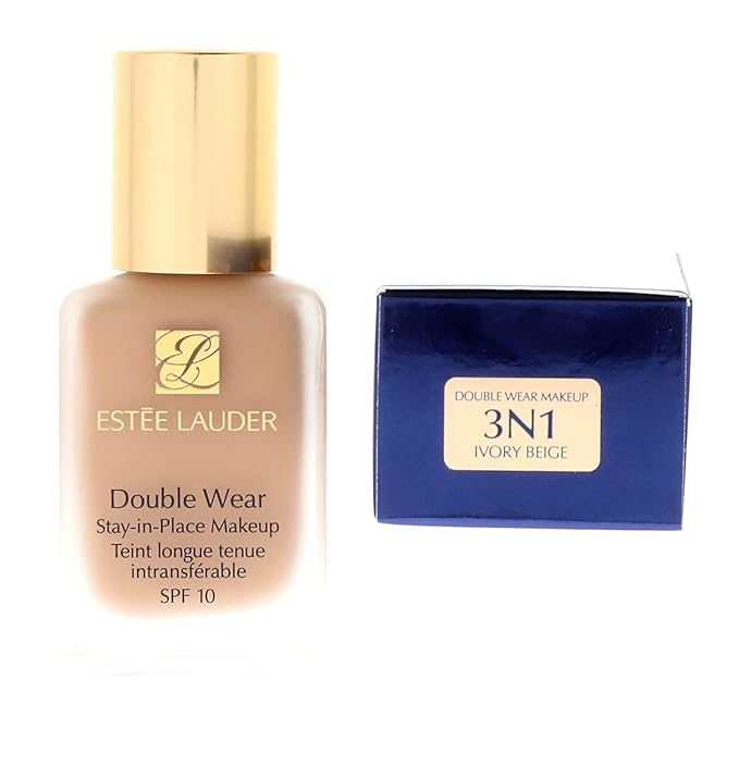 Estée Lauder Double Wear Stay-in-Place 24-Hour Long-Wear Matte Foundation, 1.0 oz. , 3N1 Ivory Beige-BrightBean Baby