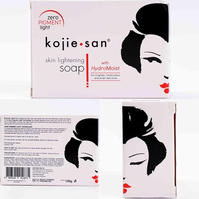 Kojie San Face & Body Skin Brightening Shower 9pc Set - the Original Kojic Acid Soap that Helps Reduce Dark Spots 6 x 135g Bars, Soap Dish and Facial Cleansing Brush…-BrightBean Baby