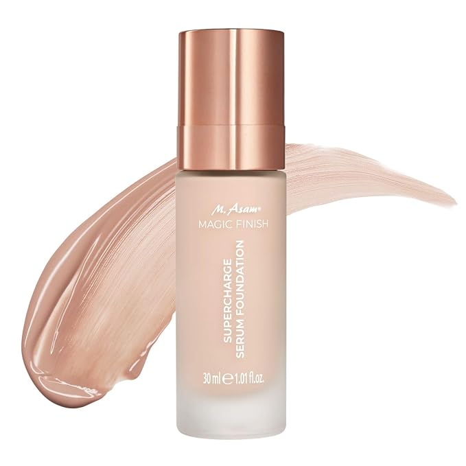 M. Asam MAGIC FINISH Supercharge Serum Foundation Rose Fair (1.01 Fl Oz) - Moisturizing Make Up & Firming Face Serum In One, Anti-aging CC Cream With Optimal Coverage & Hyaluronic Acid-BrightBean Baby