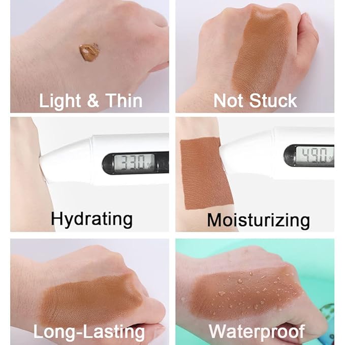 2 Pack Liquid Foundation Cream for Face Makeup,Durable Full Coverage Matte Concealer Make Up,Oil Control & Waterproof Base Primer -1+1 Fl.Oz (BEIGE 7#)-BrightBean Baby