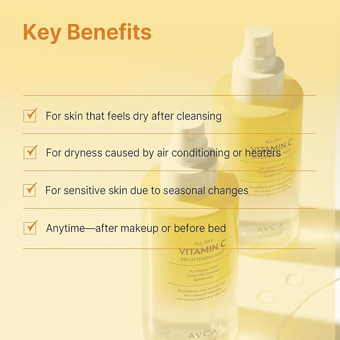 AVCA Vitamin C Face Mist – Hydrating & Brightening Spray for Glowing Skin (5.07oz)-BrightBean Baby