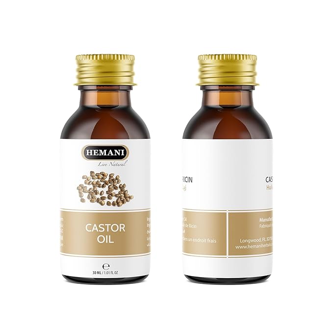 Hemani Castor Oil Ricinus communis - 30mL | Natural Skin & Hair Care, Pure Cold-Pressed Oil for Radiant Glow, Anti-Aging, Hydration & Wellness.-BrightBean Baby