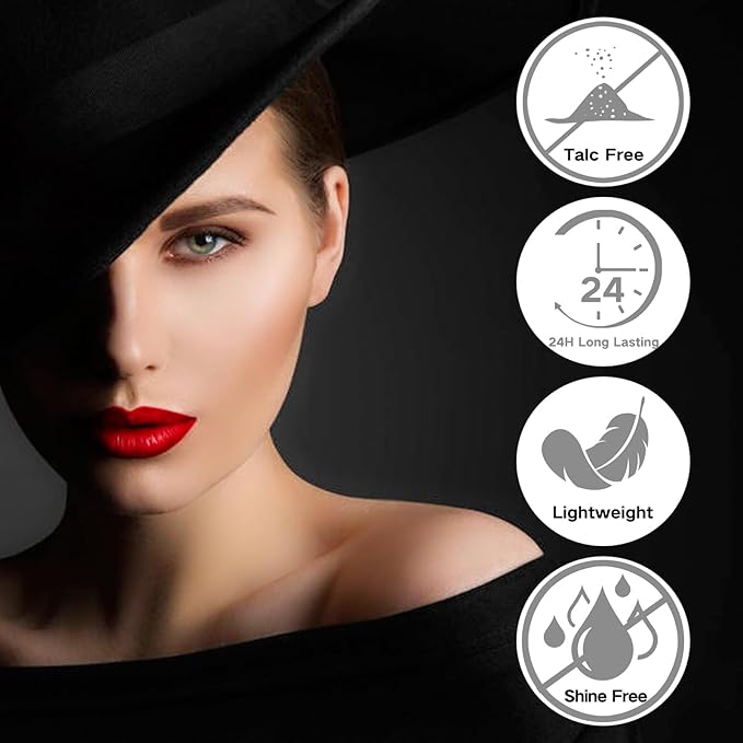 MEICOLY Talc-Free Setting Powder with Sifter,Long Lasting Loose Face Powder,Translucent Powder Colorset Powder,Matte Finishing White Face Paint Setting Powder for Halloween SFX Makeup,Oil Control-BrightBean Baby