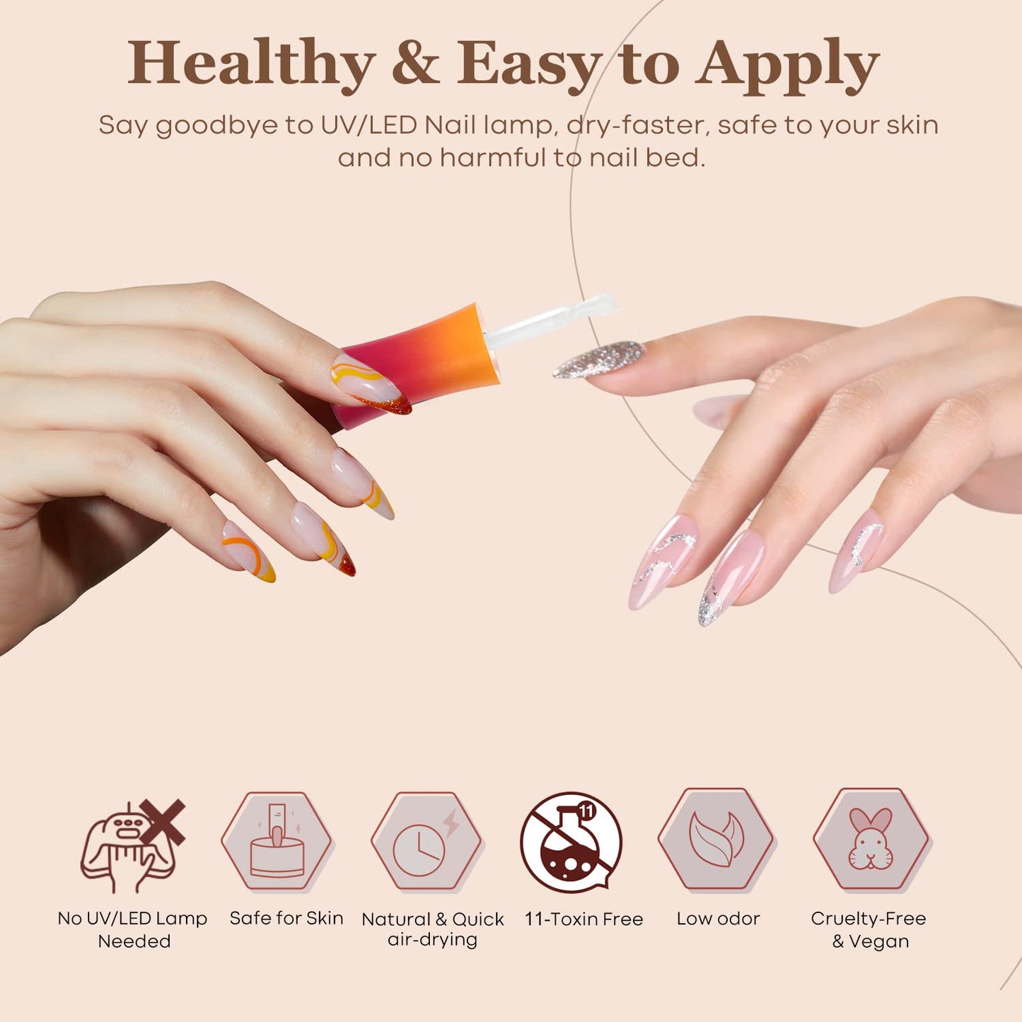 modelones Dip Powder Liquid Set 4+4 Pcs, Dip Powder System Set with Base Coat/Top Coat/Activator/Brush Saver/Manicure Tools for Nail Kit Art DIY Salon - 15ml/0.5oz-BrightBean Baby