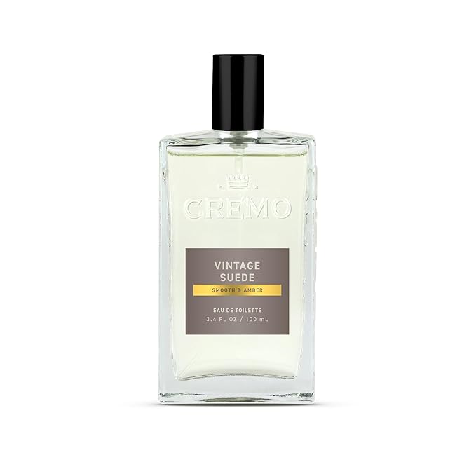 Cremo Cologne for Men - Vintage Suede Mens Cologne Spray- A Combination of White Moss, Rich Amber, and Smooth Suede, Fragrances For Men, 3.4 Fl Oz-BrightBean Baby