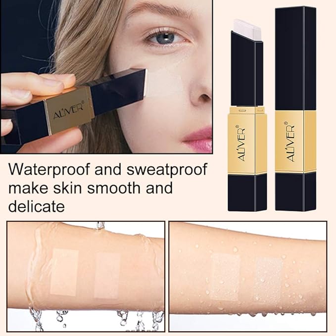2 IN 1 Design Foundation & Brush, Face Makeup Foundation, Portable Makeup Concealers, Color Changing Foundation, Concealer Cover Concealer-BrightBean Baby