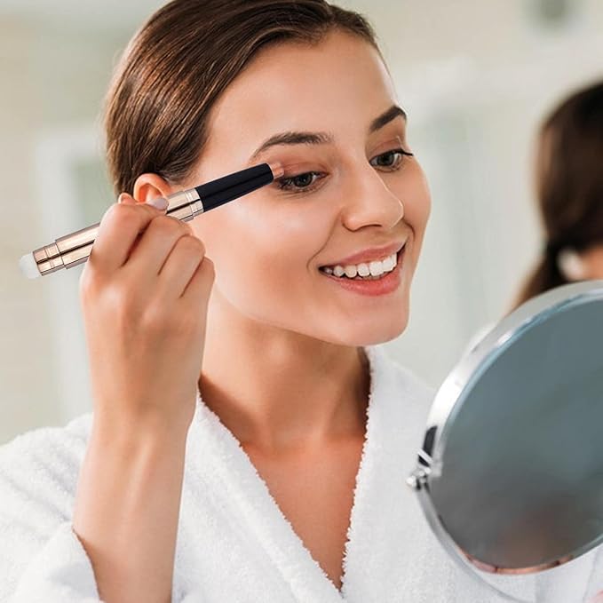 Pink Eyeshadow Stick And Sponge Makeup Brush Cream Shimmer Smooth Shadow Pencil Eyeliner Long Lasting Waterproof Eye Shadow Highlighter Stick Hypoallergenic Multi-Dimensional Eyes Look ( # 13)-BrightBean Baby