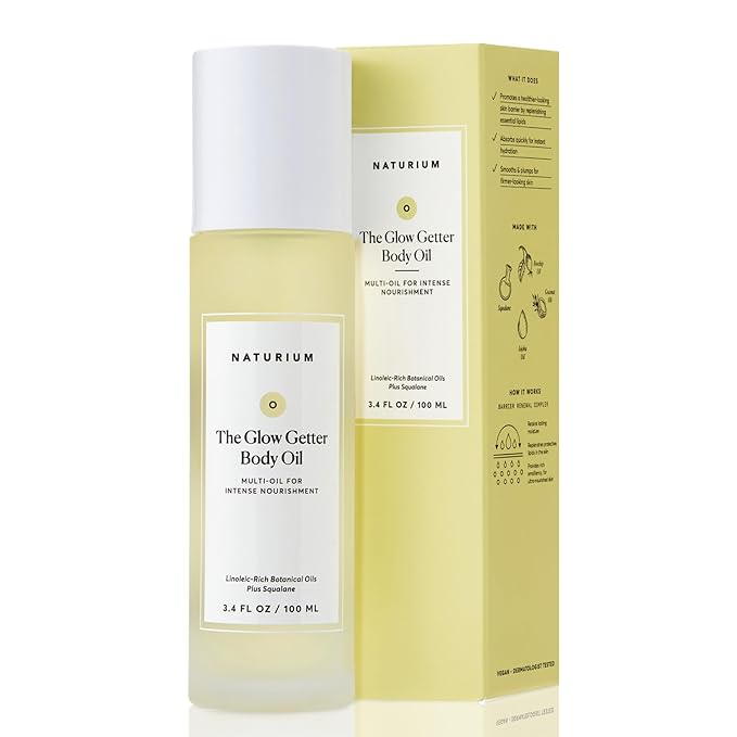 Naturium The Glow Getter Body Oil, Multi-Oil for Intense Nourishment, Hydrating & Moisturizing Formula, Vegan & Cruelty-Free, 3.4 oz-BrightBean Baby
