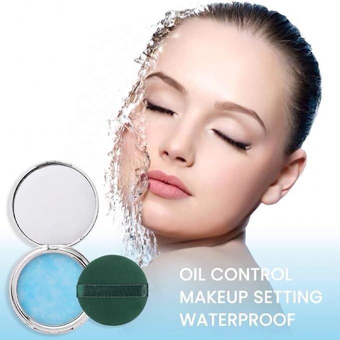 Oil-Controlled Matte Finish Powder: Silky, Skin-Adhering, Natural, Long-lasting, and Dimensional Pressed Powder Compact with Mini Powder Puff for Long-Lasting Makeup-BrightBean Baby