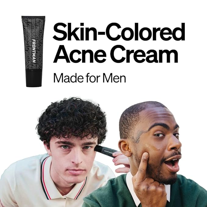 FRONTMAN Fade, Men's Acne Concealer With Salicylic Acid For Acne | For Blemishes & Dark Circles | Natural Coverage, Non-Greasy Formula, Oil-Free, Fragrance-Free | Perfect for All Skin Types | Men’s Concealer D2 Dark Shade-BrightBean Baby
