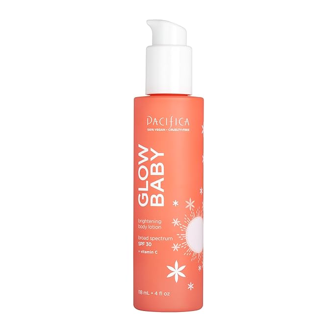 Pacifica Glow Baby Vitamin C SPF 30 Body Lotion – Brightening Daily Moisturizer + Broad Spectrum Sun Protection, Hydrating No White Cast Sunscreen for Glowing Skin, Clean Vegan & Cruelty-Free Skincare-BrightBean Baby