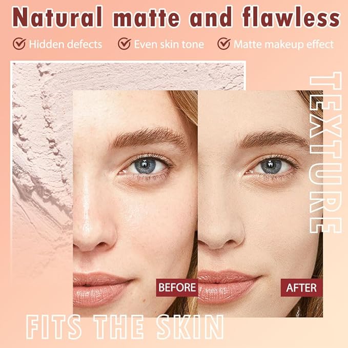Oil Control Face Pressed Powder, Matte powder setting powder, long-lasting and waterproof loose powder, Flawless Lightweight Face Cosmetics, Cruelty-free, (03, 1 Pcs)-BrightBean Baby