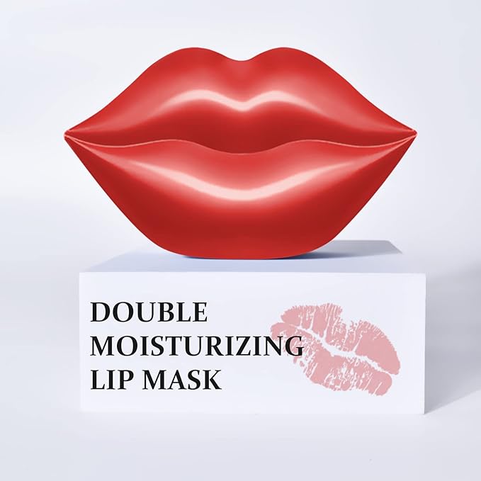 20Pcs Lip Mask, Red Cherry Lip Moisturizing Plumping Masks Overnight, Lip Gel Treatment Lip Masks for Dry Lips Smooth& Plump Chapped Lip Collagen Overnight Lip Care Pads Patches(Red)-BrightBean Baby