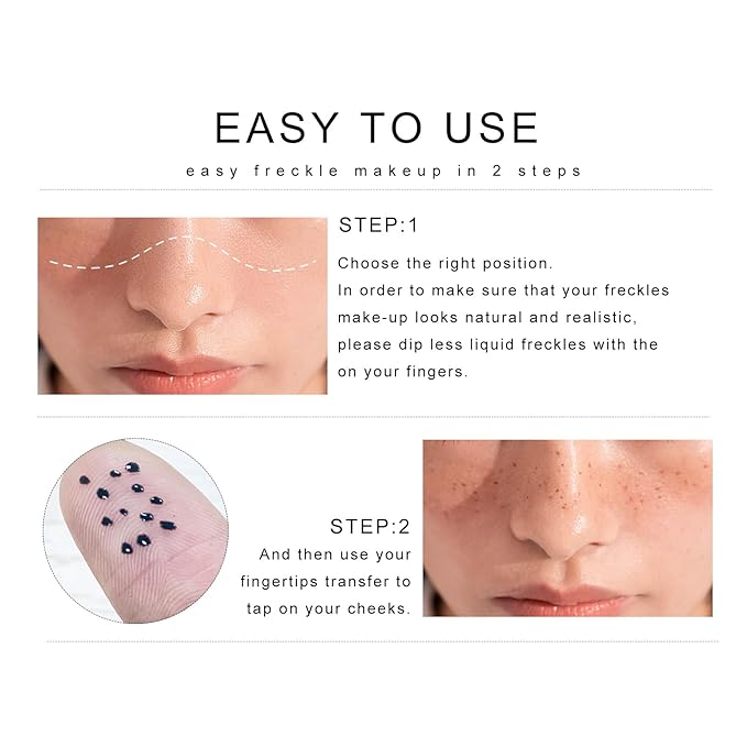 2 Colors Liquid Freckle Pen, Natural Like Freckle Makeup Pen Soft Dot Spot, Waterproof and Smudgeproof Quick Dry for Instant Create Realistic Freckles Make Up(Dark Brown+Light Brown)-BrightBean Baby