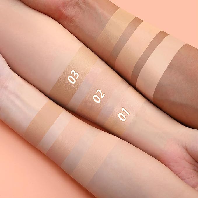 Concealer Moisturizing Gradient Foundation, Lightness Oil Control Long Lasting Waterproof Full Coverage Color Correcting Foundation-BrightBean Baby