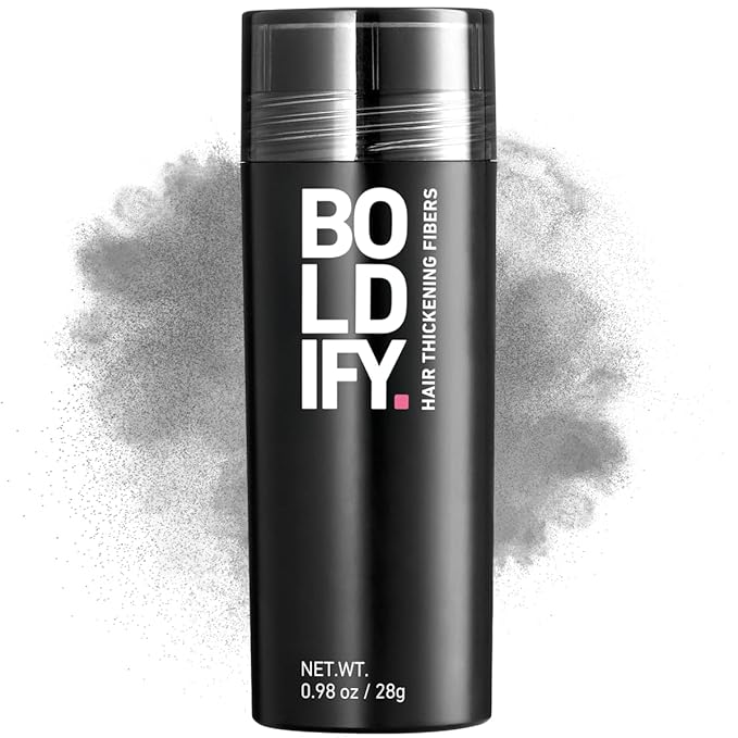BOLDIFY Hair Fibers (28g) - Fill In Thinning and Fine Hair for an Instantly Fuller, Thicker Look - 14 Shades for Women & Men - Gray-BrightBean Baby