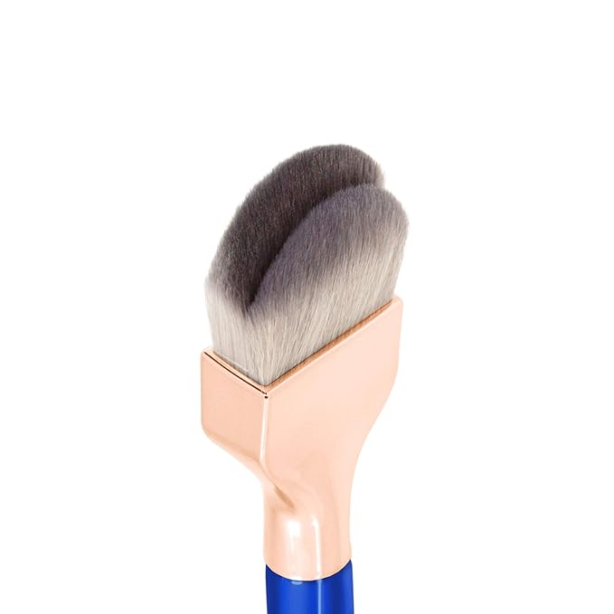 Bdellium Tools Professional Makeup Brush - Golden Triangle 971 Large Slanted Double Dome Blender - With All Vegan and Soft Synthetic Fibers, For Foundation Application & Blending (Blue, 1pc)-BrightBean Baby