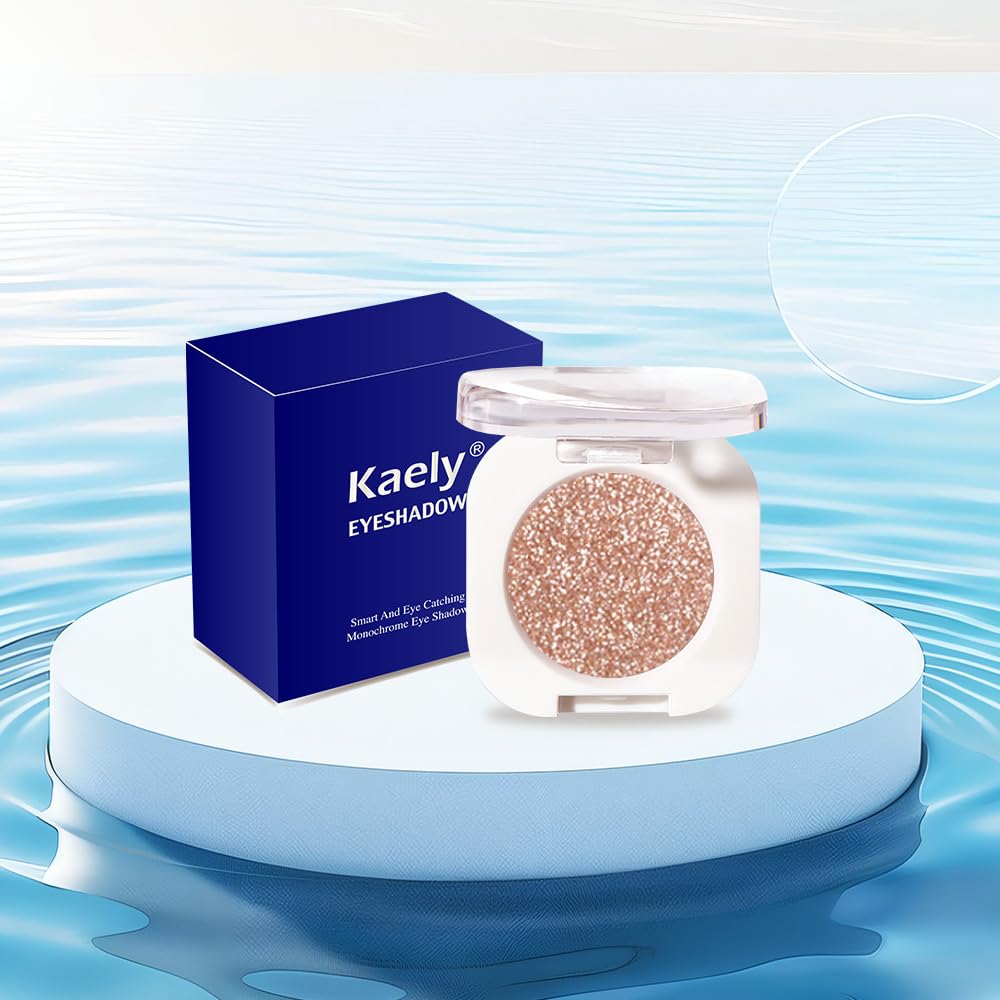 Single Glitter Shimmer Sparkle Eye shadow Palette Makeup, Light Brown Glitter Eyeshadow for Women, Pigmented Waterproof Sombras Para Ojos, Vegan, Talc, Paraben & Cruelty Free, 09-BrightBean Baby