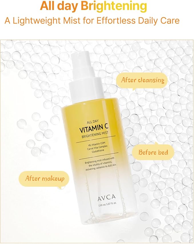 AVCA Vitamin C Face Mist – Hydrating & Brightening Spray for Glowing Skin (5.07oz)-BrightBean Baby