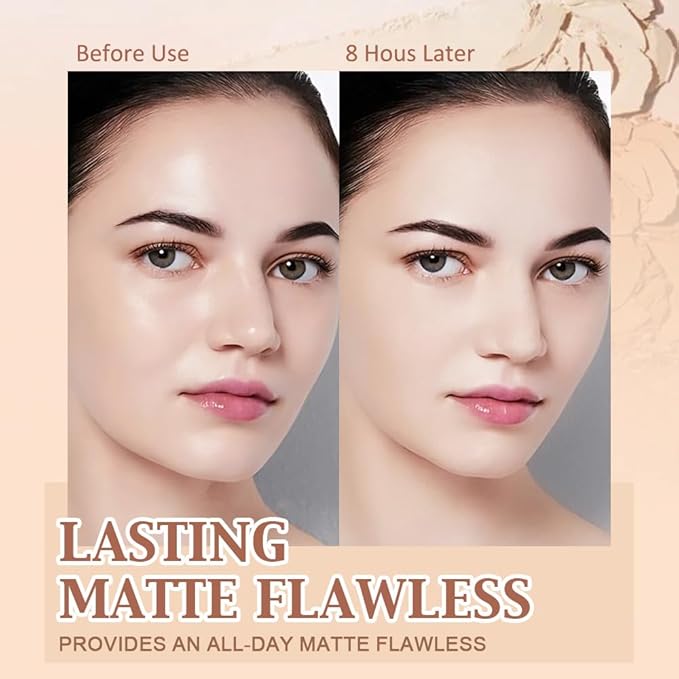 evpct Kaely Oil Control Pressed Face Powder, Get Smooth Flawless Fine Lines and Lightweight Finishing Foundation, Control Shine Long Lasting Waterproof Face Setting Powder Cosmetic, 09 Porcelain-BrightBean Baby
