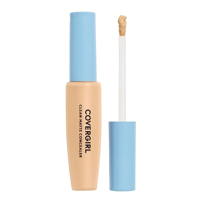 COVERGIRL - Clean Matte Concealer, Oil-Free, Lightweight Formula, Blendable, Natural-Looking Coverage, 100% Cruelty-Free-BrightBean Baby