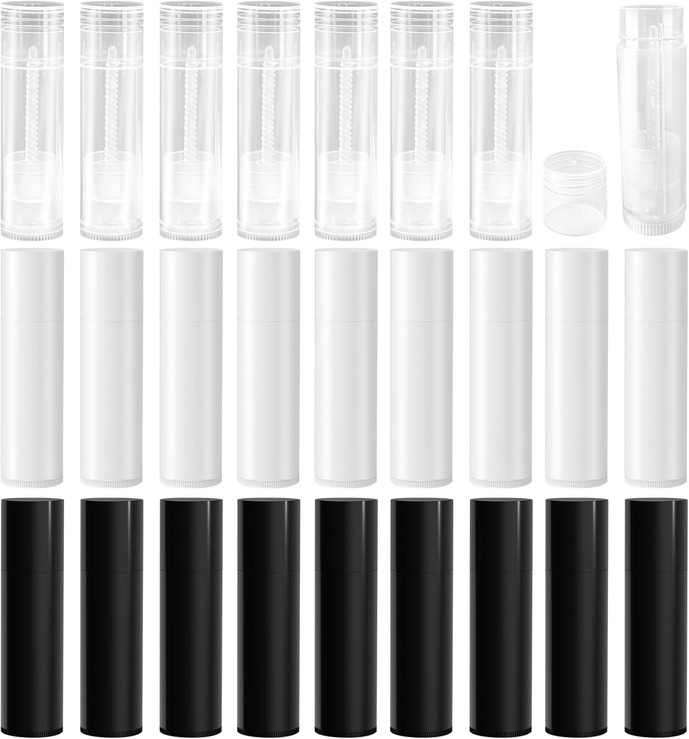 Empty Lip Balm Tubes for DIY Lipstick with Leak-proof Caps, 100-Pack Lip Balm Containers BPA Free, White-BrightBean Baby