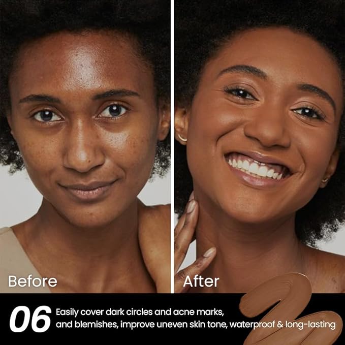 2 Pack Liquid Foundation Cream for Face Makeup,Durable Full Coverage Matte Concealer Make Up,Oil Control & Waterproof Base Primer -0.35+0.35 Fl.Oz (05+06#)-BrightBean Baby