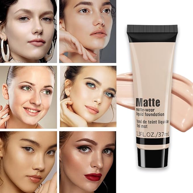 1 Pack Liquid Foundation Cream for Face Makeup,Durable Full Coverage Matte Concealer Make Up,Oil Control & Waterproof Base Primer -1 Fl.Oz-IVORY 6#-BrightBean Baby
