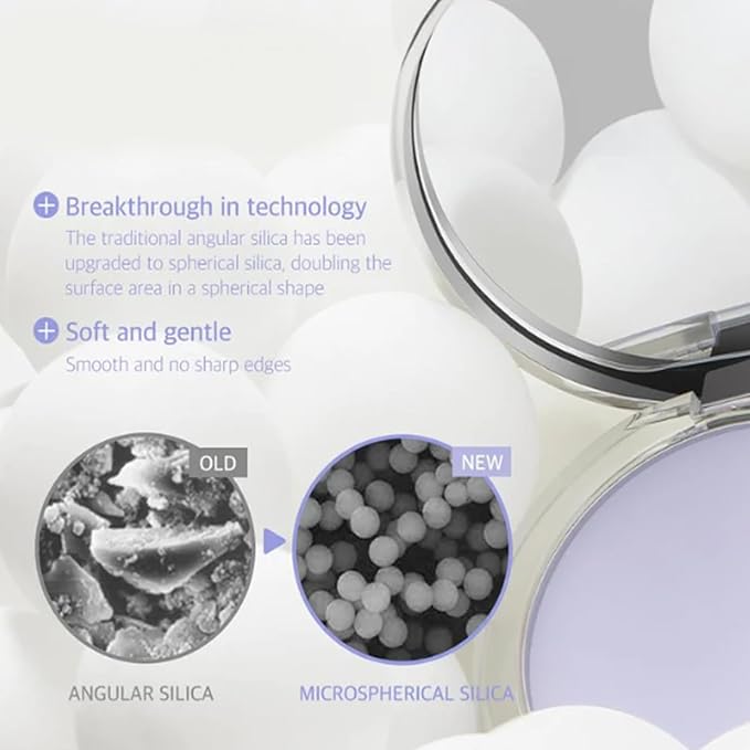 Chillab Lavender Matte Powder, Chillab Lavender Matte Powder Oil Control, Chillab Polvo Compacto with Mini Powder Puff, For Silky Blurring Oil Control Long-Lasting Makeup, Creates Soft -1PCS-BrightBean Baby