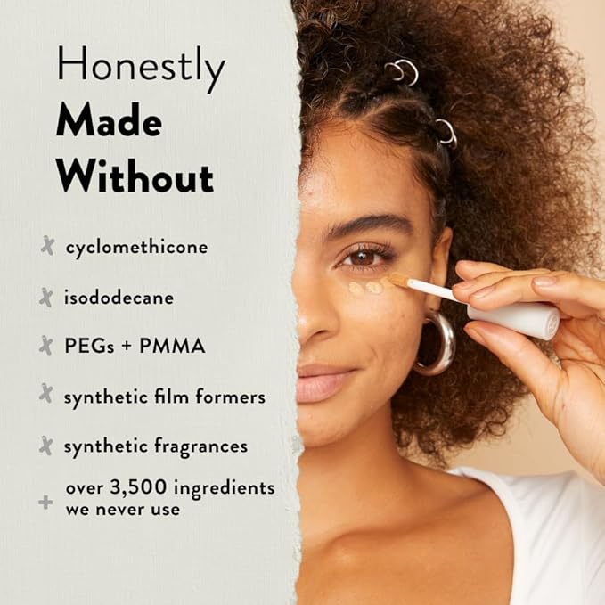 Honest Beauty Fresh Flex Concealer with Niacinamide + Vitamin E + Hyaluronic Acid | Vegan + Cruelty free | Nutmeg, 0.17 fl oz-BrightBean Baby