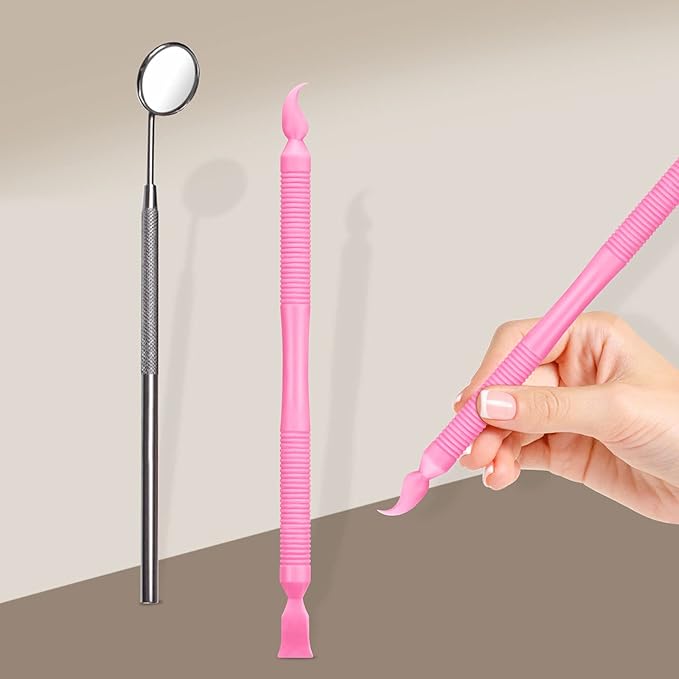 Libeauty Pink Eyelash Lift Tool, Lash Extension Supplies Metal Makeup Mirror, Lash Lifting Applicator Brush Needle for Salon or Home Use-BrightBean Baby