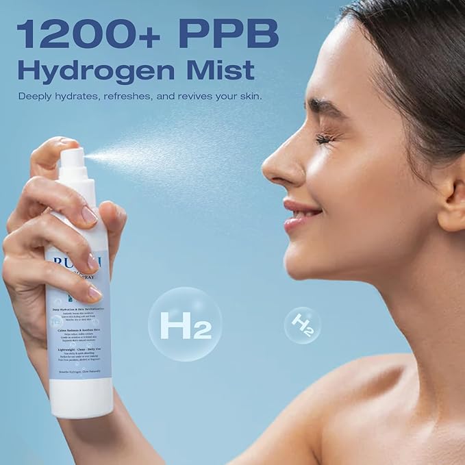 Hydrogen Face Mist Hydrating Spray,with Hydrogen Water Tablets, H2 Water Facial Spray for Deep Hydration,Anti-Aging Antioxidant Rejuvenation,Portable Design-BrightBean Baby