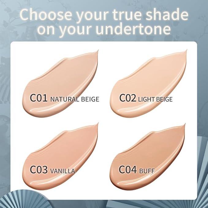Catkin Phoenix Cushion Foundation Buildable Coverage Anti-Aging Serum Makeup, Sheer Satin Finish, Refill Included, Light Beige 0.46 Oz x 2, C03 VANILLA-BrightBean Baby