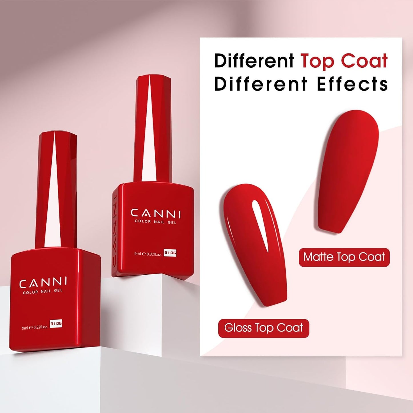 CANNI Gel Nail Polish Red Colors, 1Pcs Red Gel Polish High Gloss Soak Off UV Nail French Nail Manicure Salon DIY-BrightBean Baby
