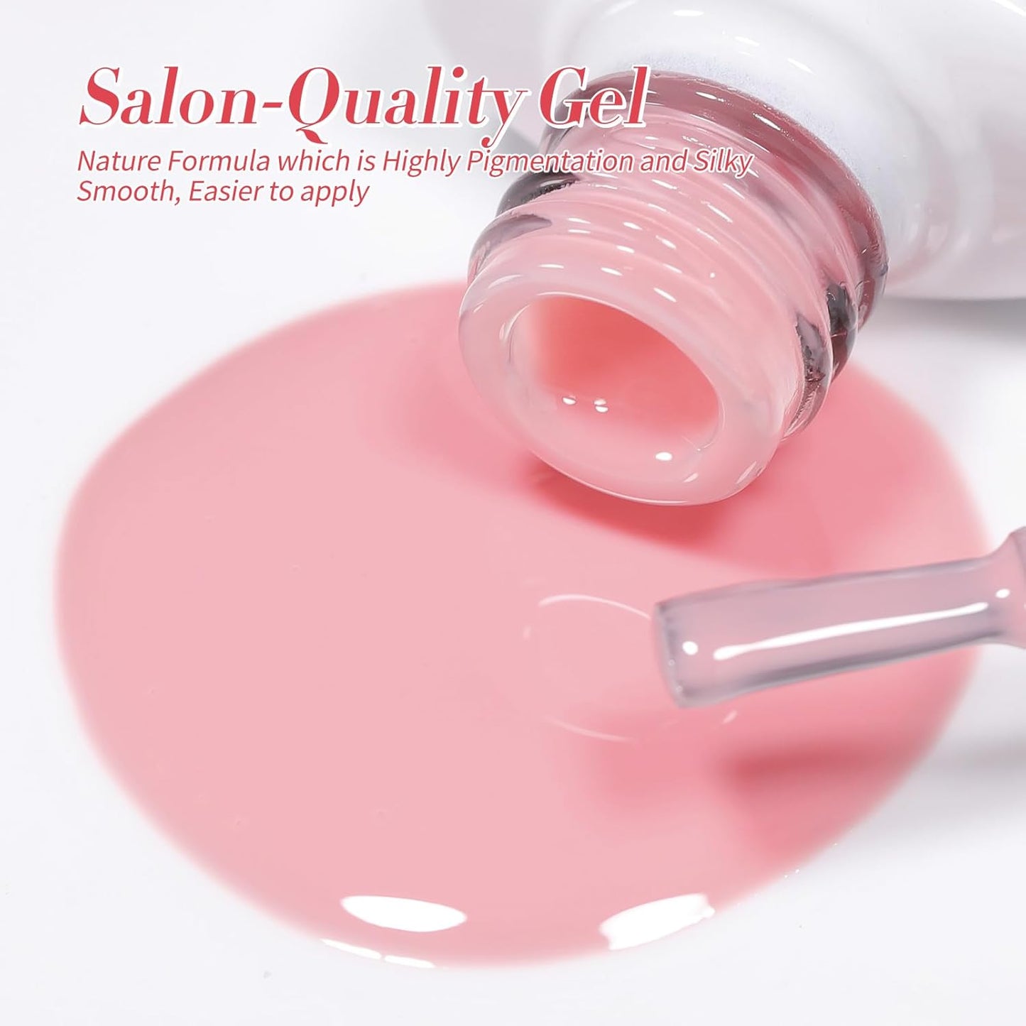 Born Pretty Milky White Jelly Nude Pink Gel Nail Polish Set,Nude Pink Sheer Translucent Gel Polish Milky Natural Gel Polish Set Nail Art Manicure DIY Kit Home Salon 6PCS 7ML-BrightBean Baby